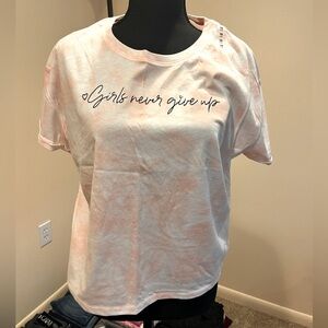 NWT Girls Never Give Up Tee Size 18 Plus